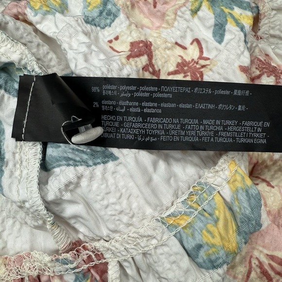ZARA Sharon Floral Babydoll Dress M Ruffle Hem Loose‎ Fit Mini Short Tiered - Picture 10 of 11